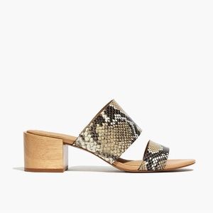 Madewell Kiera Leather Snake Embossed Mule Sandal